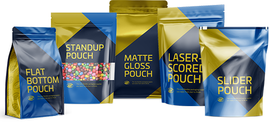 Group shot of standup pouches